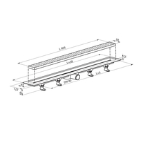 Rigola Plast BRNO, Eco, cu gratar din inox, 900 mm