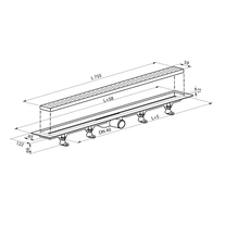 Rigola Plast BRNO, Eco, cu gratar din inox, 800 mm