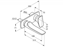 Baterie lavoar Kludi, Amba, cu 2 treceri, pipa 18,6 cm, crom