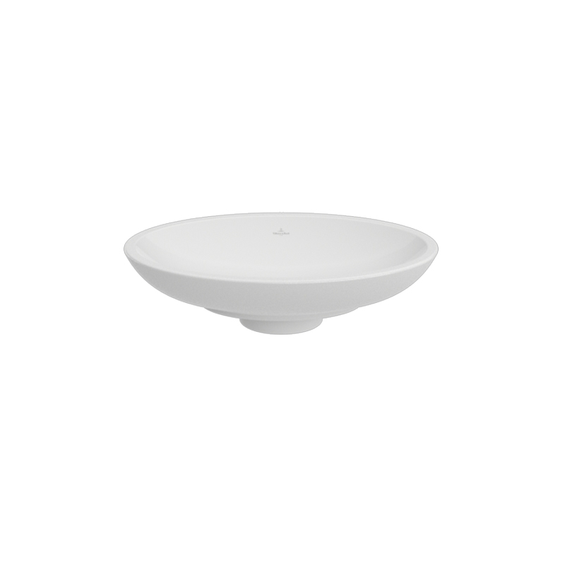 Lavoar pe blat Villeroy & Boch, Loop & Friends, oval, 63 cm, cu preaplin, alb