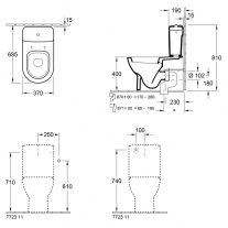 Rezervor Villeroy & Boch, Subway, pentru vas WC, alb alpin