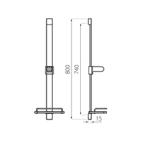 Set dus Ferro, Quadro, cu bara de 80 cm si cap de dus mobil