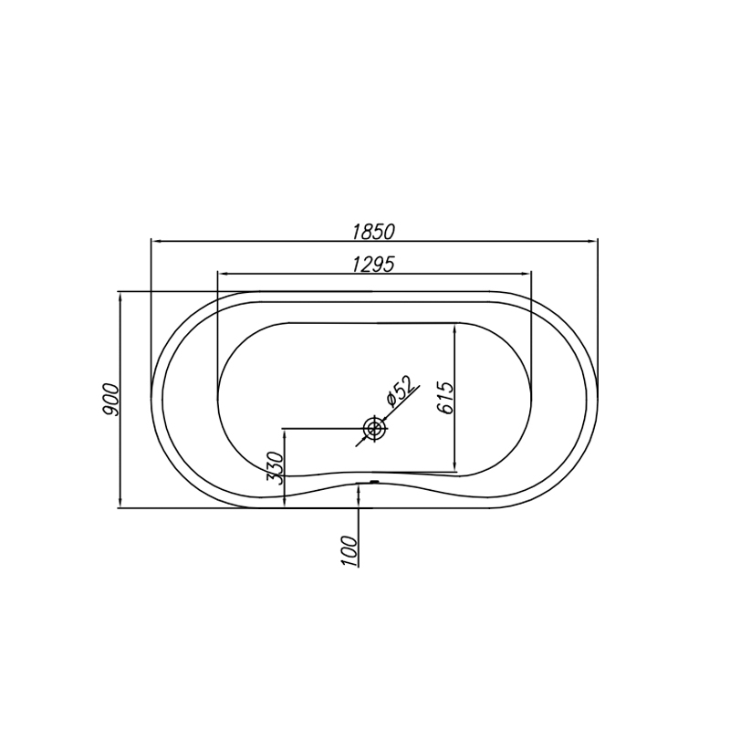 Cada de baie freestanding Kolpasan, Comodo, 185 cm, alb