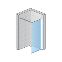 Paravan dus Sanswiss, Easy, profil crom lucios, 140 x 200 cm
