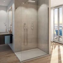 Paravan dus Sanswiss, Easy profil crom lucios, 120 x 200 cm, 6 mm grosime