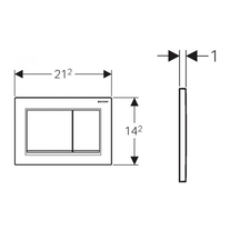 Clapeta cu actionare dubla Geberit, Omega30, cromat mat