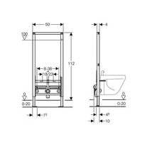 Rama Geberit Duofix, pentru bideu, 112cm, universal