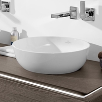 Lavoar pe blat Villeroy & Boch, Artis, rotund, 43 cm, alb, Titanceram