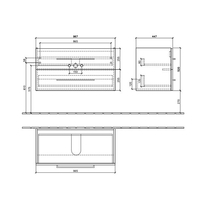 Mobilier Villeroy & Boch, Avento, 100 cm, suspendat cu 2 sertare, alb