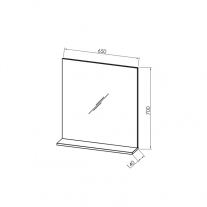 Oglinda cu polita Kolpasan, pentru mobilier Lana 65 cm, lemn deschis