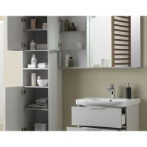 Oglinda cu polita Kolpasan, pentru mobilier Lana, 80 cm, gri-deschis