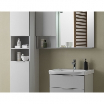 Oglinda cu polita Kolpasan, pentru mobilier Lana, 80 cm, gri-deschis