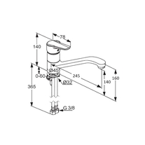 Baterie de bucatarie Kludi, D-Vise, pipa mobila, crom
