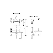 Rezervor ingropat Geberit, Delta, pentru WC stativ, 12 cm