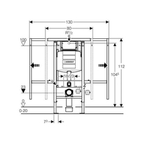 Rama Geberit, Duofix, pentru WC suspendat, 112 cm, cu rezervor incastrat Sigma 12 cm