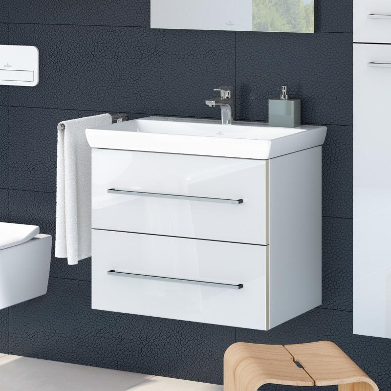 Mobilier Villeroy & Boch, Avento, suspendat, 2 sertare, 63 cm, crystal white