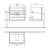 Mobilier Villeroy & Boch, Avento, suspendat, 2 sertare, 63 cm, crystal white