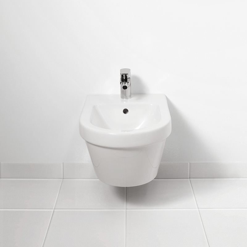 Bideu suspendat Villeroy & Boch, Architectura, rotund, alb
