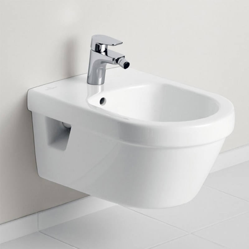 Bideu suspendat Villeroy & Boch, Architectura, rotund, alb