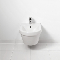 Bideu suspendat Villeroy & Boch, Architectura, rotund, alb