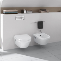 Bideu suspendat Villeroy & Boch, Architectura, rotund, alb