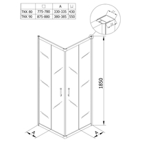 Cabina de dus Kolpasan, Eco Quat, 80x80 cm, patrata 