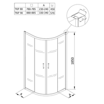 Cabina de dus Kolpasan, Eco Quat, 80x80 cm, semirotunda