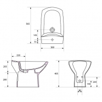 Bideu stativ Cersanit, Carina, rectangular, alb