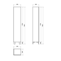 Dulap coloana Cersanit, City, cu o usa, 180 cm, stejar