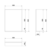 Oglinda Cersanit, Melar, dreptunghiulara, cu raft, 50 x 65 cm, alb