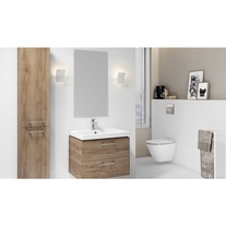 Set mobilier suspendat si lavoar Cersanit, Lara, 80 x 45 cm, nuc