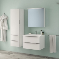 Set mobilier suspendat si lavoar Kolpasan, Tara, 71 cm, alb mat 