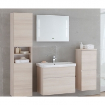 Set mobilier suspendat si lavoar Kolpasan, Oxana, 60 cm, salcam deschis