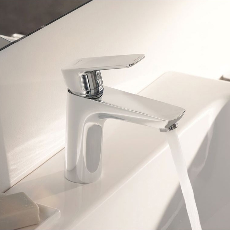 Baterie lavoar Kludi, Pure & Style, cu ventil metalic, H = 10 cm, crom