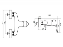 Baterie dus Ferro, Titania Iris New, cu iesire inferioara, crom