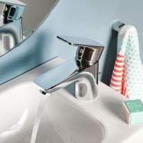 Baterie lavoar Kludi, Pure & Style, H = 7.5 cm, cu ventil metalic,, crom