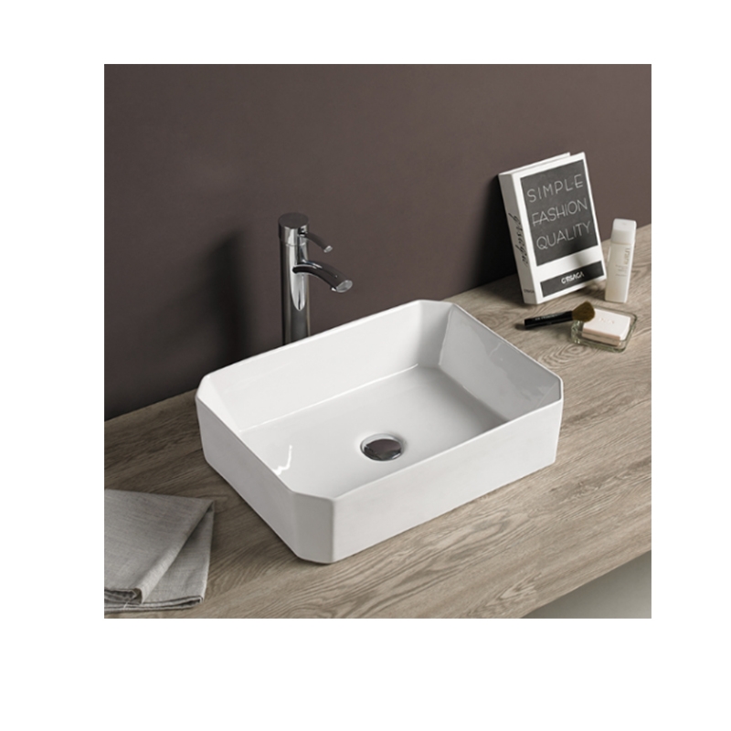 Lavoar pe blat, Fluminia, Corner, alb, 50 x 37 cm