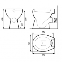 Vas WC stativ Cersanit, Roma New