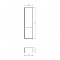 Dulap coloana Cersanit, Crea, cu doua usi, 140 cm, gri