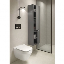 Dulap coloana Cersanit, Crea, cu doua usi, 140 cm, gri