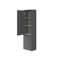 Dulap coloana Cersanit, Crea, cu doua usi, 140 cm, gri