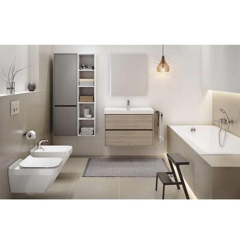 Bideu suspendat Cersanit, Crea, oval, alb