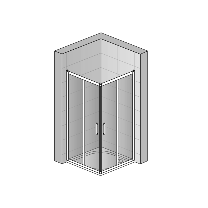 Cabina de dus Sanswiss, Ocelia, patrata, 80 x 80 cm, cu acces pe colt, crom lucios
