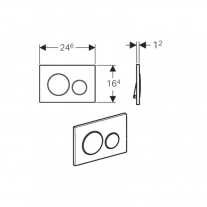  Clapeta cu actionare dubla Geberit, Sigma21, sticla neagra, cromat lucios 
