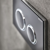  Clapeta cu actionare dubla Geberit, Sigma21, sticla neagra, cromat lucios 