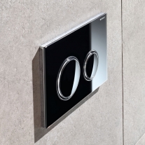  Clapeta cu actionare dubla Geberit, Sigma21, sticla neagra, cromat lucios 