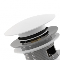 Ventil click clack Alcaplast, pentru lavoar cu preaplin, cu dop mare, alb