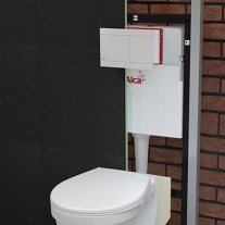 Rezervor wc incastrat Alcaplast, Basicmodul, slim, pentru montare in zidarie, pentru wc stativ, 8.4 cm