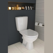 Set vas wc stativ Cersanit, Arteco New, cu Clean On, rezervor si capac Soft Close inclus,