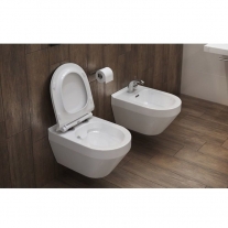 Bideu suspendat Cersanit, Crea, oval, alb